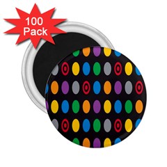 Polka Dots Rainbow Circle 2 25  Magnets (100 Pack)  by Mariart