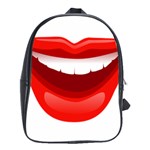 Smile Lips Transparent Red Sexy School Bags(Large)  Front