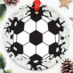 Soccer Camp Splat Ball Sport Ornament (round Filigree) by Mariart