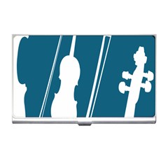 Violin Music Blue Business Card Holders by Mariart