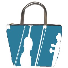 Violin Music Blue Bucket Bags by Mariart