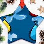 Water Balloon Blue Red Green Yellow Spot Star Ornament (Two Sides) Back