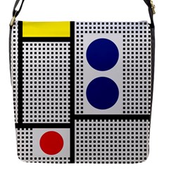 Watermark Circle Polka Dots Black Red Yellow Plaid Flap Messenger Bag (s) by Mariart