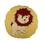 Happy Cartoon Baby Lion Standard 15  Premium Flano Round Cushions Front