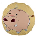 Happy Cartoon Baby Hippo Large 18  Premium Round Cushions Back