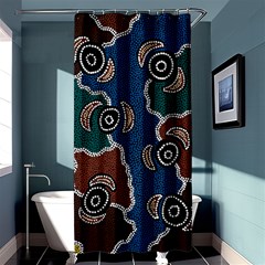 Aboriginal Art - Riverside Dreaming Shower Curtain 36  X 72  (stall)  by hogartharts