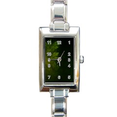 Beautiful Fractal Pines In The Misty Spring Night Rectangle Italian Charm Watch by jayaprime