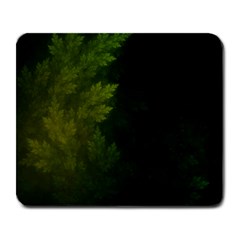 Beautiful Fractal Pines In The Misty Spring Night Large Mousepads by jayaprime