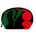 Illustrators Portraits Plants Green Red Polka Dots Accessory Pouches (Large)  Back