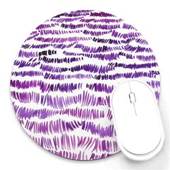 Original Feather Opaque Color Purple Round Mousepads by Mariart