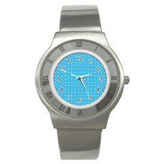 Simple Rectangular Pattern Stainless Steel Watch by berwies