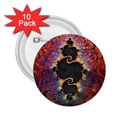 The Eye Of Julia, A Rainbow Fractal Paint Swirl 2 25  Buttons (10 Pack)  by jayaprime