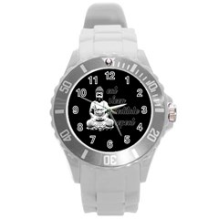 Eat, Sleep, Meditate, Repeat  Round Plastic Sport Watch (l) by Valentinaart