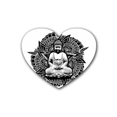 Ornate Buddha Heart Coaster (4 Pack)  by Valentinaart