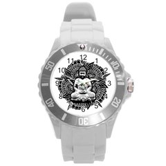 Ornate Buddha Round Plastic Sport Watch (l) by Valentinaart