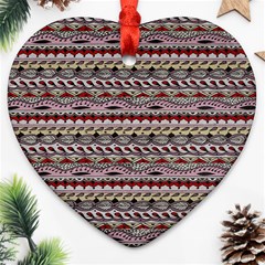 Aztec Pattern Patterns Ornament (heart) by BangZart