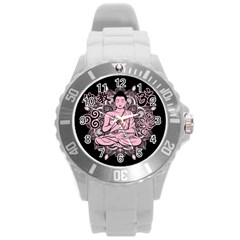 Ornate Buddha Round Plastic Sport Watch (l) by Valentinaart