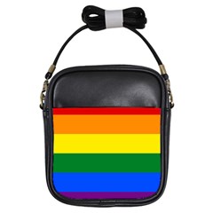 Pride Rainbow Flag Girls Sling Bags by Valentinaart