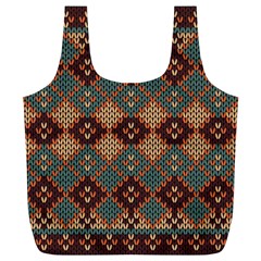 Knitted Pattern Full Print Recycle Bags (l)  by BangZart