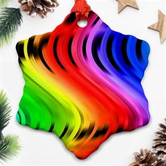 Colorful Vertical Lines Snowflake Ornament (two Sides) by BangZart