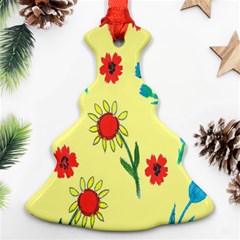 Flowers Fabric Design Christmas Tree Ornament (two Sides) by BangZart