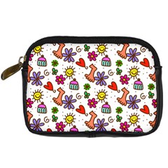 Cute Doodle Wallpaper Pattern Digital Camera Cases by BangZart