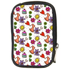 Cute Doodle Wallpaper Pattern Compact Camera Cases by BangZart