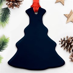 Solid Christmas Silent Night Blue Christmas Tree Ornament (two Sides) by PodArtist