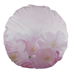 Pink Blossom Bloom Spring Romantic Large 18  Premium Round Cushions by BangZart