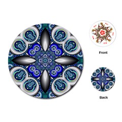 Fractal Cathedral Pattern Mosaic Playing Cards (round)  by BangZart