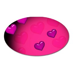 Background Heart Valentine S Day Oval Magnet by BangZart