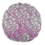 Floral Pattern Background Large 18  Premium Round Cushions Back