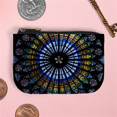 Stained Glass Rose Window In France s Strasbourg Cathedral Mini Coin Purses by BangZart