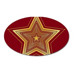 Christmas Star Seamless Pattern Oval Magnet by BangZart