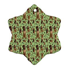 Puppy Dog Pattern Snowflake Ornament (two Sides) by BangZart