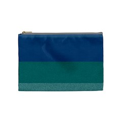 Blue Gradient Glitter Texture Pattern  Cosmetic Bag (medium)  by paulaoliveiradesign