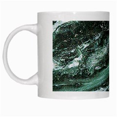 Green Marble Stone Texture Emerald  White Mugs by paulaoliveiradesign