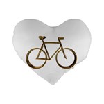 Elegant Gold Look Bicycle Cycling  Standard 16  Premium Flano Heart Shape Cushions Front