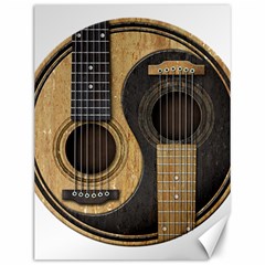 Old And Worn Acoustic Guitars Yin Yang Canvas 12  X 16   by JeffBartels