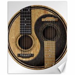 Old And Worn Acoustic Guitars Yin Yang Canvas 16  X 20   by JeffBartels