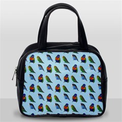 Blue Birds Parrot Pattern Classic Handbags (one Side) by paulaoliveiradesign