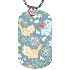 Cute Cat Background Pattern Dog Tag (two Sides) by BangZart