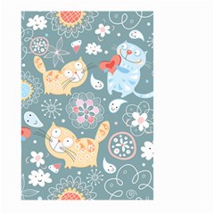 Cute Cat Background Pattern Large Garden Flag (two Sides) by BangZart