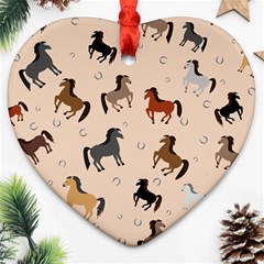 Horses For Courses Pattern Ornament (heart) by BangZart