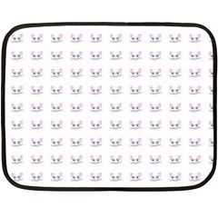 Pink Cute Cat Pattern Double Sided Fleece Blanket (mini)  by paulaoliveiradesign