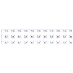 Pink Cute Cat Pattern Flano Scarf (small) by paulaoliveiradesign