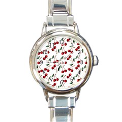 Cherry Red Round Italian Charm Watch by Kathrinlegg