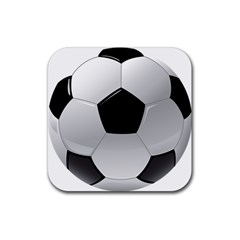 Soccer Ball Rubber Coaster (square)  by BangZart