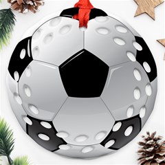 Soccer Ball Round Filigree Ornament (two Sides) by BangZart