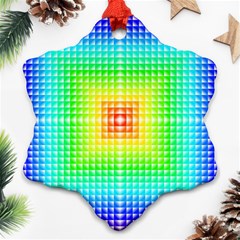 Square Rainbow Pattern Box Snowflake Ornament (two Sides) by BangZart